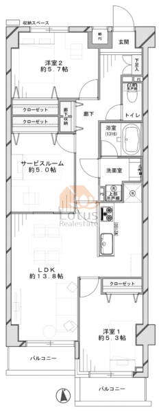 セザール竹ノ塚204間取図