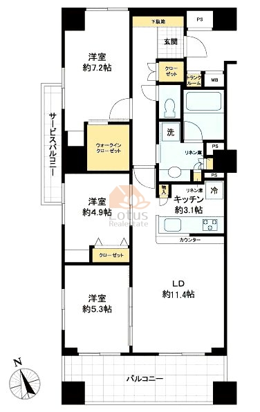 グリーンホームズイーストアクシス201間取図