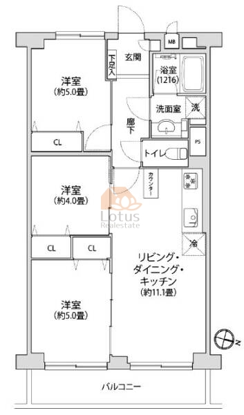 秀和第２東陽町レジデンス405間取図