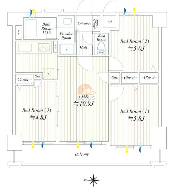 ナイスアーバン東駒形603間取図