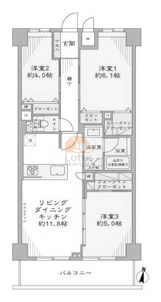 ライオンズマンション東陽町第３1106間取図