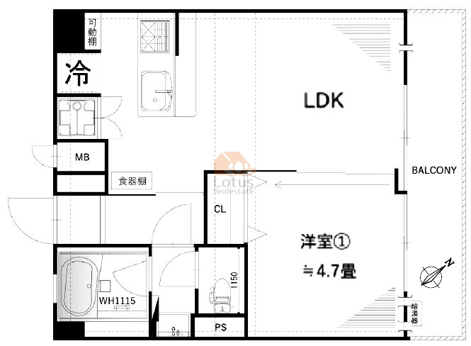 西小山ハイツ306間取図