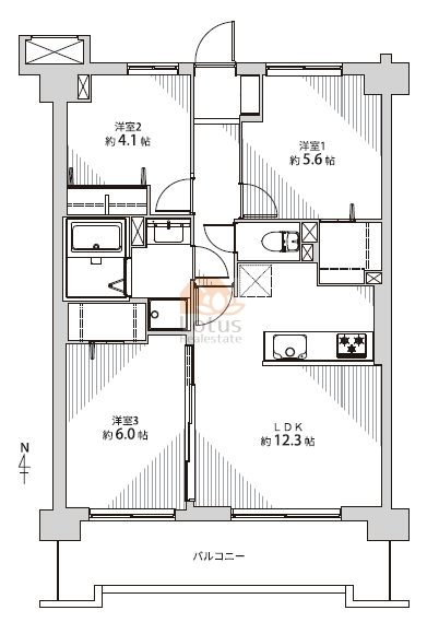 エンゼルパークサイド皿沼502間取図