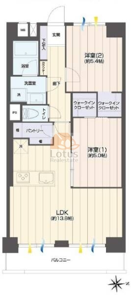東武大師前サンライトマンション3号館303間取図