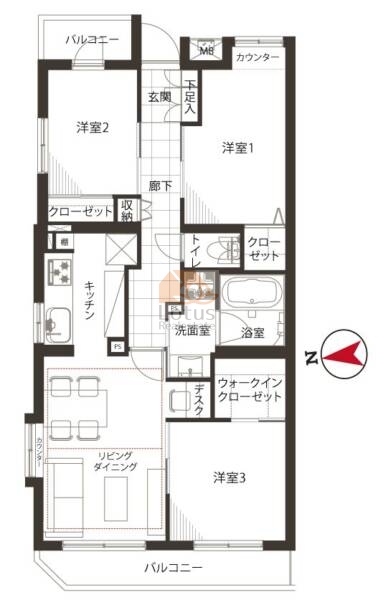 セザール高井戸201間取図