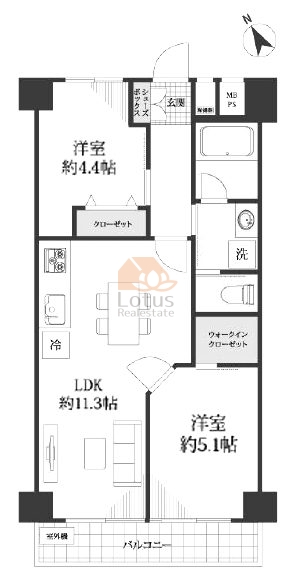 秀和五反田駅前レジデンス910間取図