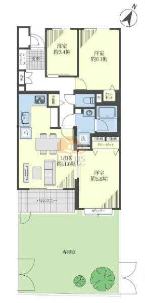 藤和池袋ホームズ107間取図