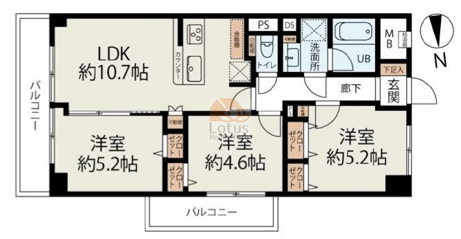 サンハイム竹の塚201間取図