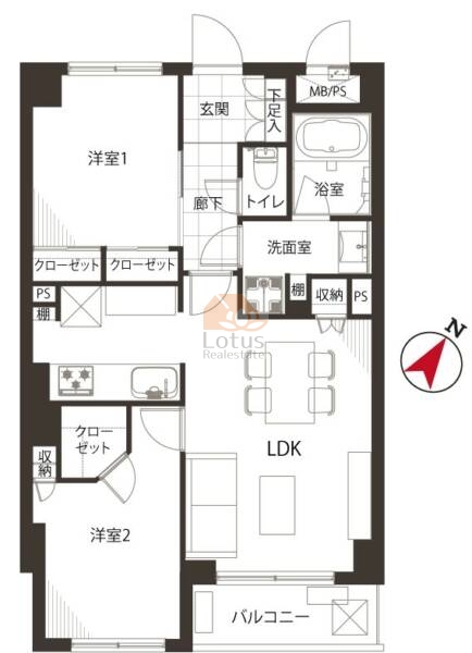 リーラ白山1002間取図