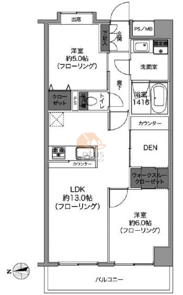 共栄ハイツ東高円寺306間取図