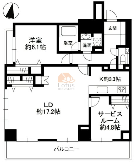 ルピナス赤坂乃木坂503間取図