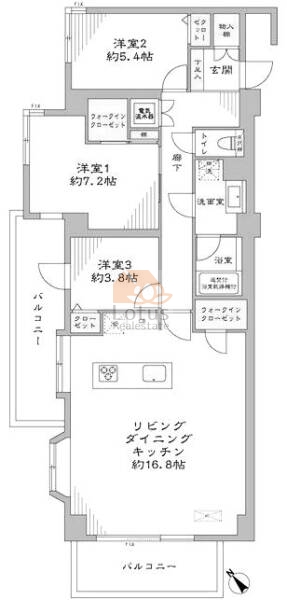 藤和島津山コープ201間取図