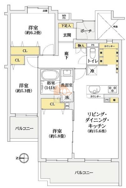 クリオ光が丘壱番館204間取図