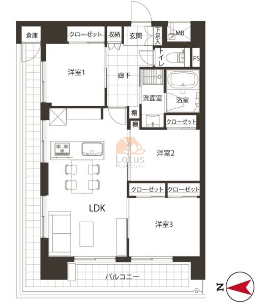 東建柏木マンション301間取図