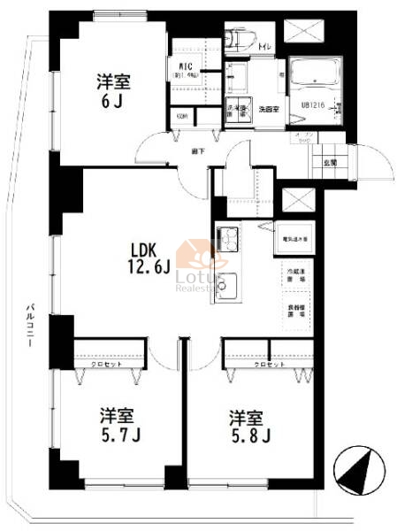 ライオンズマンション越前堀公園504間取図