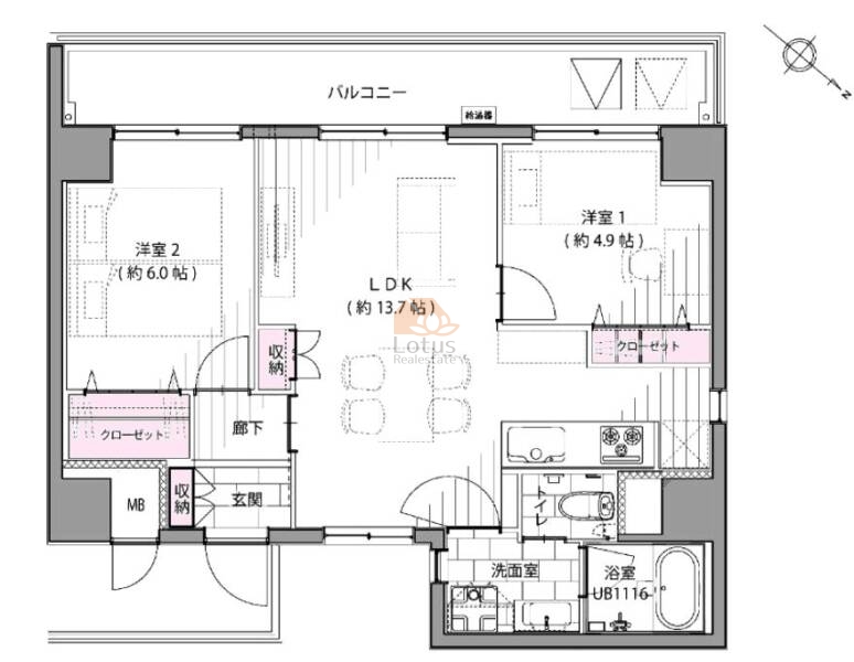 ヴェラハイツ勝どき404間取図