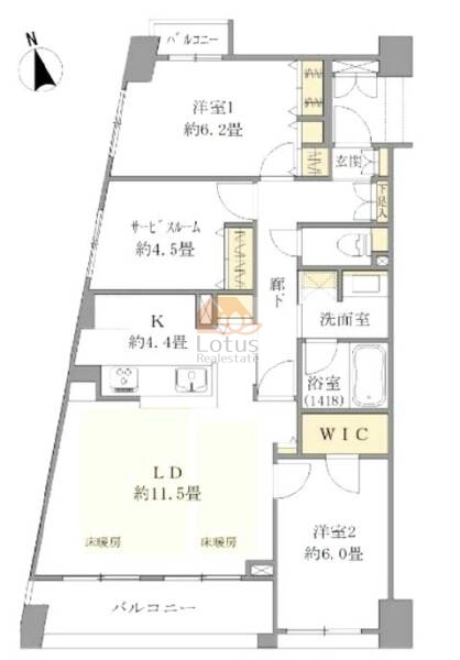 パレソレイユ上北沢203間取図