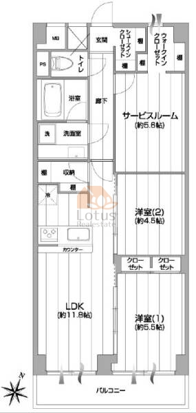 バロール代々木410間取図