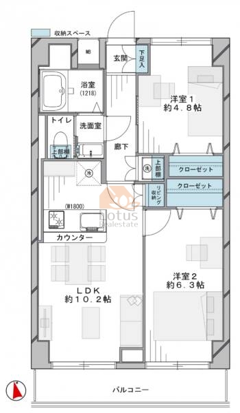 浅草ロイヤルマンション206間取図