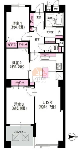 ハイツ面影橋402間取図