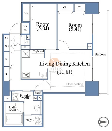 ライオンズ四谷タワーゲート14階間取図