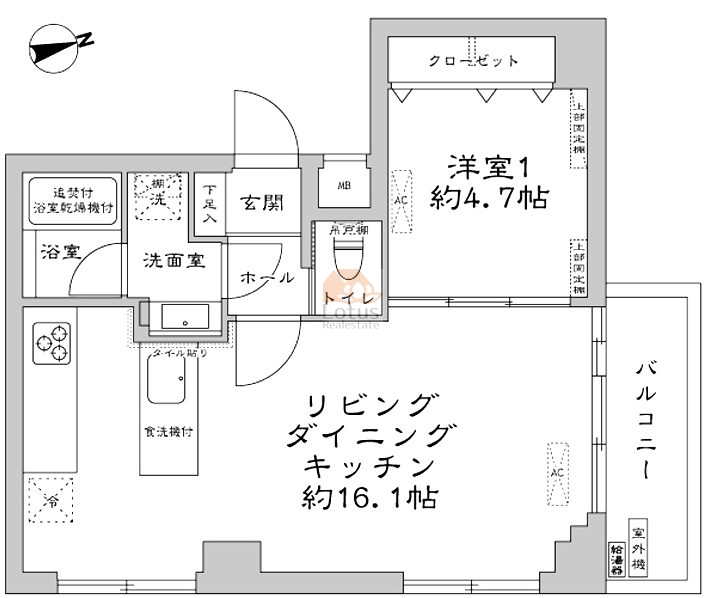 高田馬場リハイム402間取図