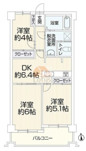 ニックアーバンハイム四ツ木104間取図