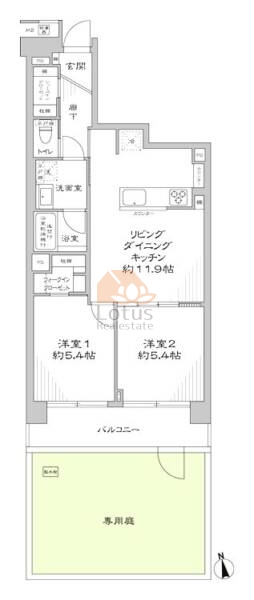 ツインシティ弐番館アルス東砂102間取図