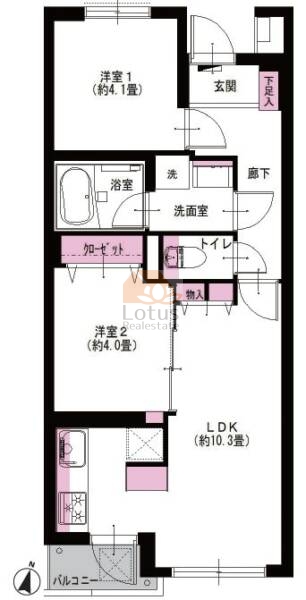 クレードル二子玉川園205間取図