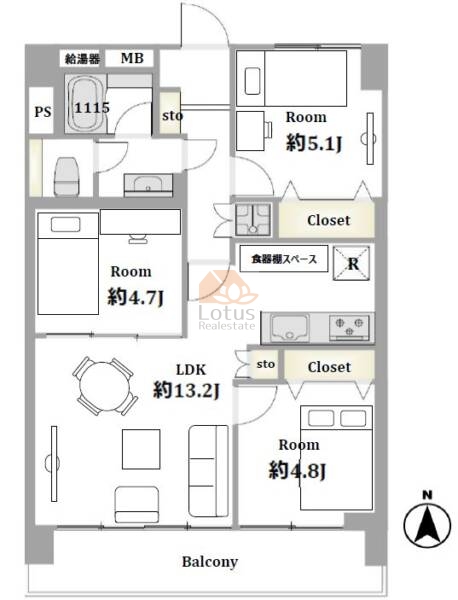 南砂四丁目住宅501間取図