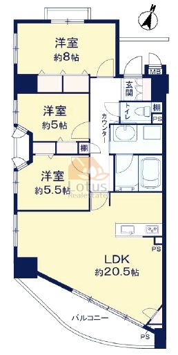 アルシオン東大島601間取図