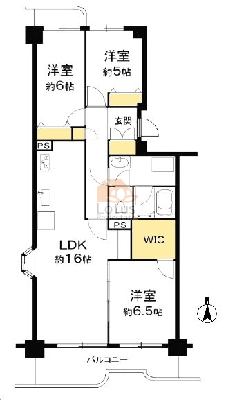 東砂三丁目ハイツ608間取図