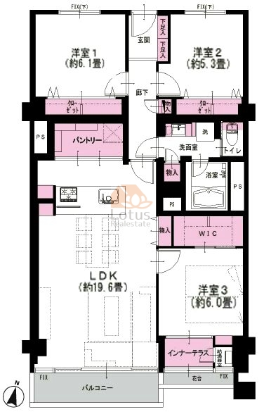 ドミ麻布605間取図