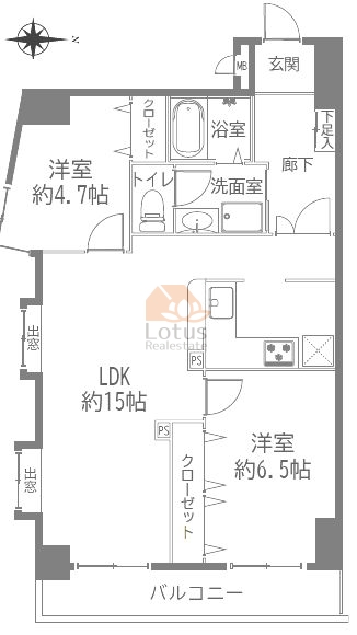 日神パレステージお花茶屋第２502間取図