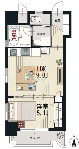 モアシティ浅草408間取図