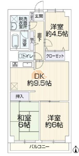 梅島グリーンマンション107間取図