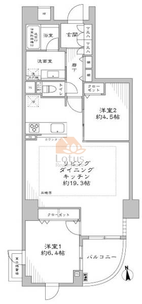 クオリア後楽園404間取図