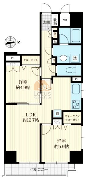 グランベルフォーシーズンズタワー1202間取図