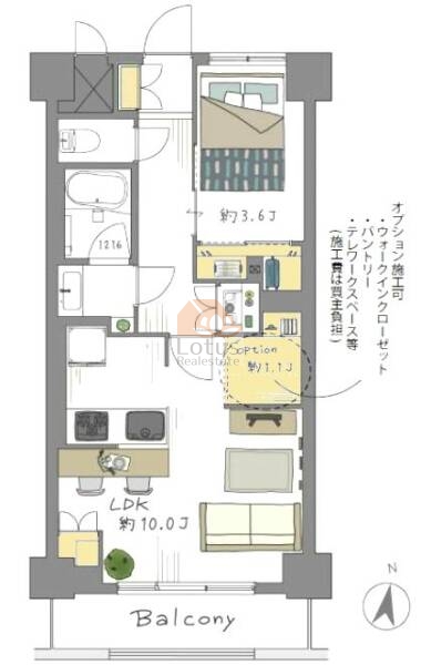 中銀上野小島マンシオン303間取図