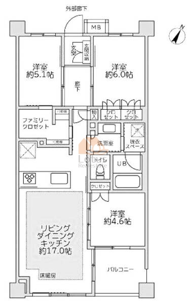 イニシアクラウド渋谷笹塚302間取図