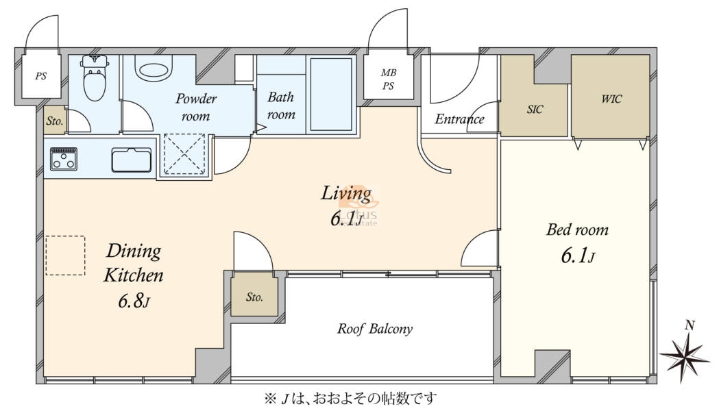 ライオンズマンション六本木406間取図