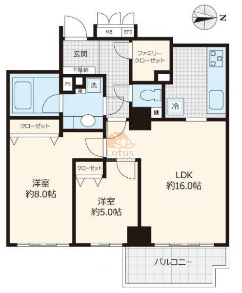 広尾ガーデンヒルズウエストヒル507間取図