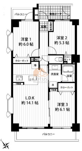 ダイアパレス西葛西401間取図