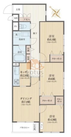 コスモ金町ピアパーク3階間取図