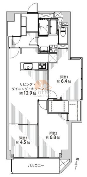 トーア駒込マンション201間取図