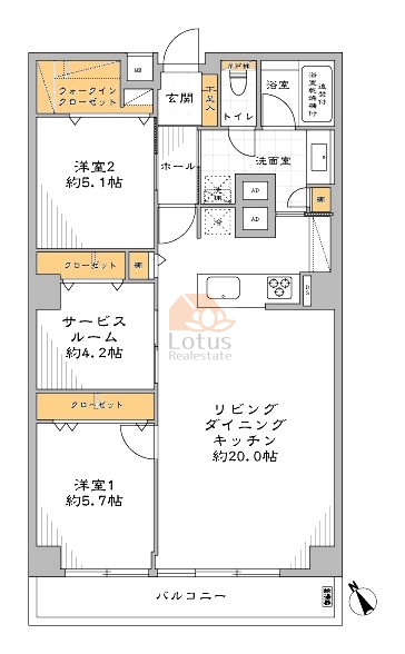 マンション広尾台708間取図