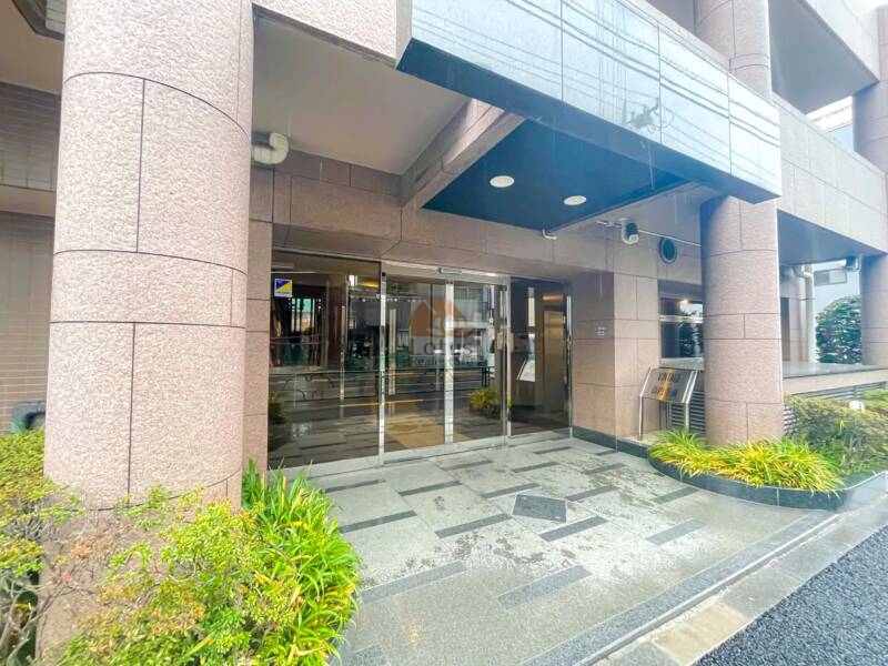 ヴィンテージ高円寺南エントランス１｜エントランス部分には柱があり、重厚感があります。