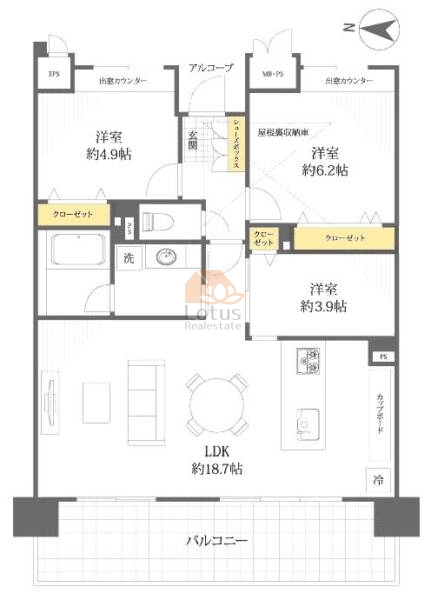 アクトピア北赤羽参番館1304間取図