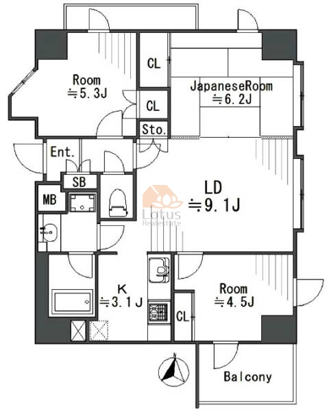 ジェイパーク梅島801間取図