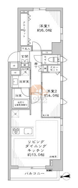 東日本橋デュープレックスポーション1303間取図